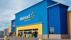Oshawa, Ontario, Canada - November 16, 2023: Exterior of Walmart Supercentre at Harmony Road in Oshawa.