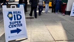 sign for "Real ID super center" 