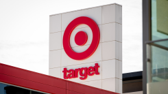 Sunnyvale, California US - November 16, 2024: Logo sign of a Target store on a wall, Silicon Valley, SF Bay Area. Target in American retailer selling groceries, clothing.